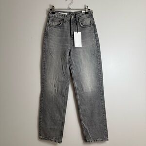 Zara Light Gray Denim Mom Jeans